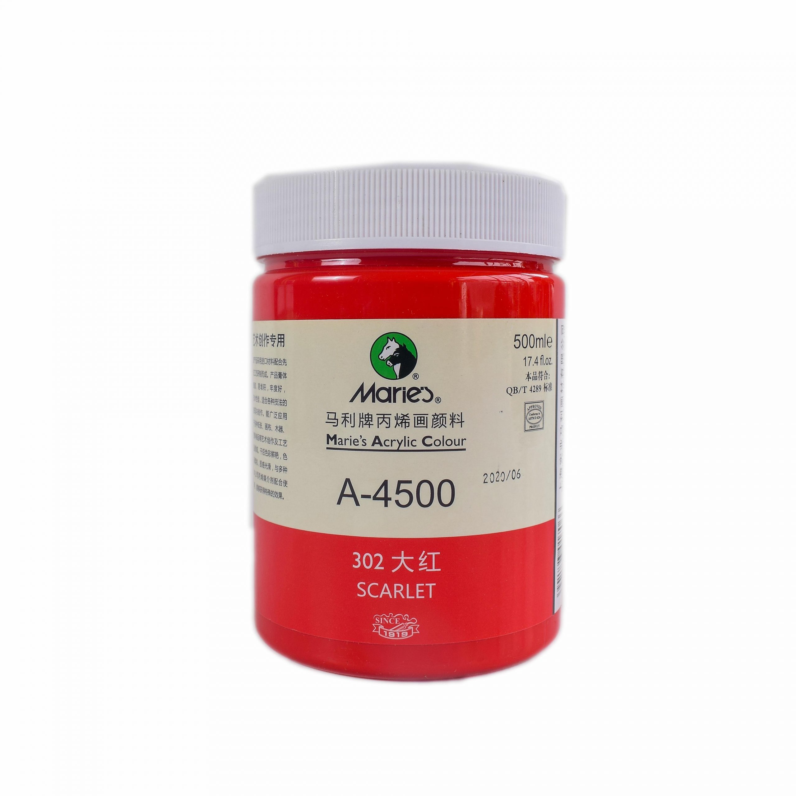 აკრილის საღებავი A-4500 Maries Scarlet 302
